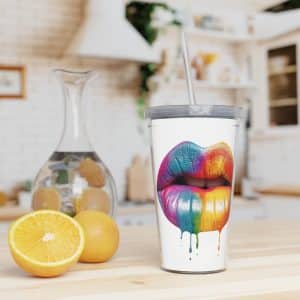 Plastic Tumbler with Straw