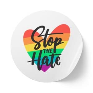 Round Sticker Label Rolls Stop The Hate