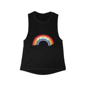 Women's Flowy Scoop Muscle Tank Pride Rainbow