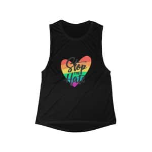 Women's Flowy Scoop Muscle Tank Stop The Hate