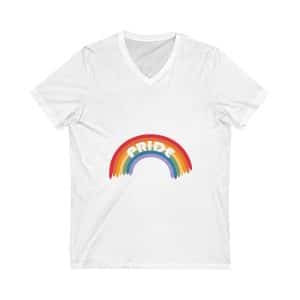 Unisex Jersey Short Sleeve V-Neck Tee Pride Rainbow