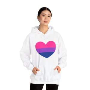 Bisexual Unisex Heavy Blend™ Hooded heart Sweatshirt Bisexual Heart