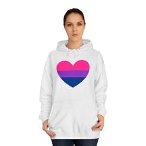 Unisex College Hoodie Bisexual Heart