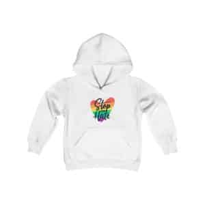 Youth Heavy Blend Hooded Sweatshirt Stop The Hate