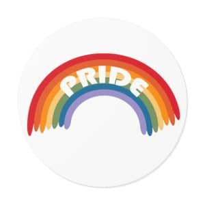 Round Vinyl Stickers Pride Rainbow