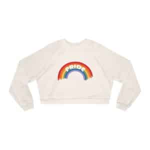 Women's Cropped Fleece Pullover Pride Rainbow