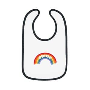 Baby Contrast Trim Jersey Bib Pride Rainbow