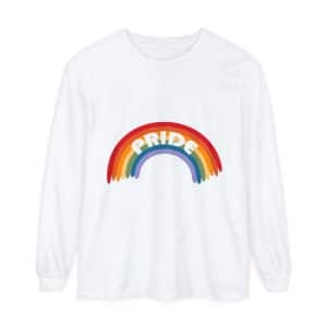 Unisex Garment-dyed Long Sleeve T-Shirt Pride Rainbow