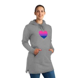 Streeter Hoodie Dress Bisexual Heart