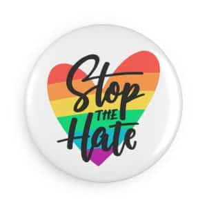 Button Magnet, Round (1 & 10 pcs) Stop The Hate