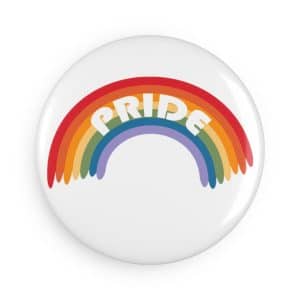 Button Magnet, Round (1 & 10 pcs) Pride Rainbow