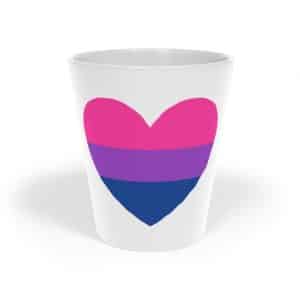 Latte Mug, 12oz Bisexual Heart