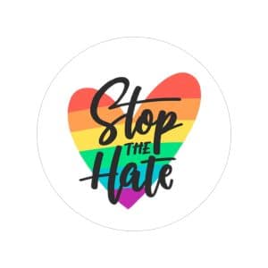 Transparent Outdoor Stickers, Round, 1pcs Stop The Hate