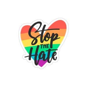 Transparent Outdoor Stickers, Die-Cut, 1pcs Stop The Hate