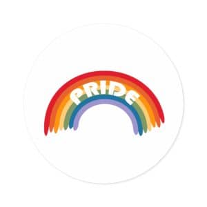 Round Stickers, IndoorOutdoor Pride Rainbow