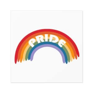 Square Stickers, IndoorOutdoor Pride Rainbow