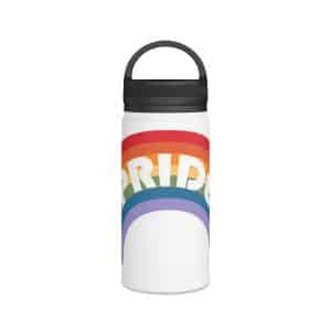 Stainless Steel Water Bottle, Handle Lid Pride Rainbow