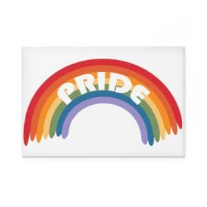 Button Magnet, Rectangle (1 & 10 pcs) Pride Rainbow