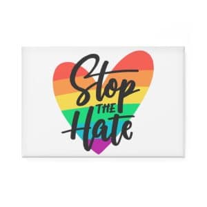 Button Magnet, Rectangle (1 & 10 pcs) Stop The Hate
