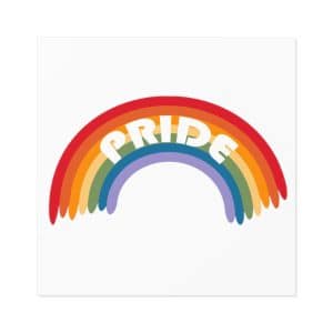 Laminate Stickers, Square Pride Rainbow