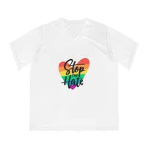 Women's Performance V-Neck T-Shirt Stop The Hate