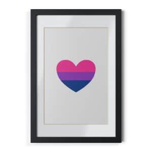 Framed Posters, Black Bisexual Heart