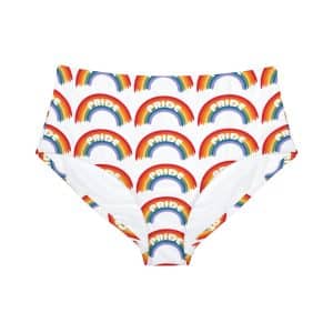 High-Waist Hipster Bikini Bottom (AOP) Pride Rainbow