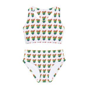 Girls Two Piece Swimsuit (AOP) Stop The Hate