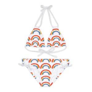 Strappy Bikini Set (AOP) Pride Rainbow