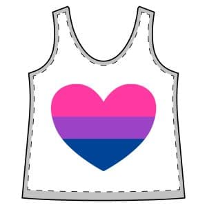 Bisexual Heart Women's Sporty Racerback Tank