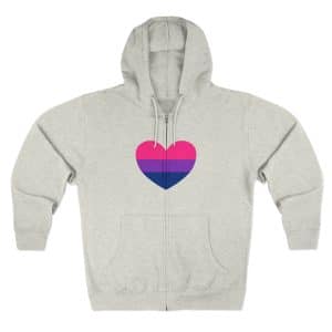 Bisexual Heart Unisex Zip Hoodie