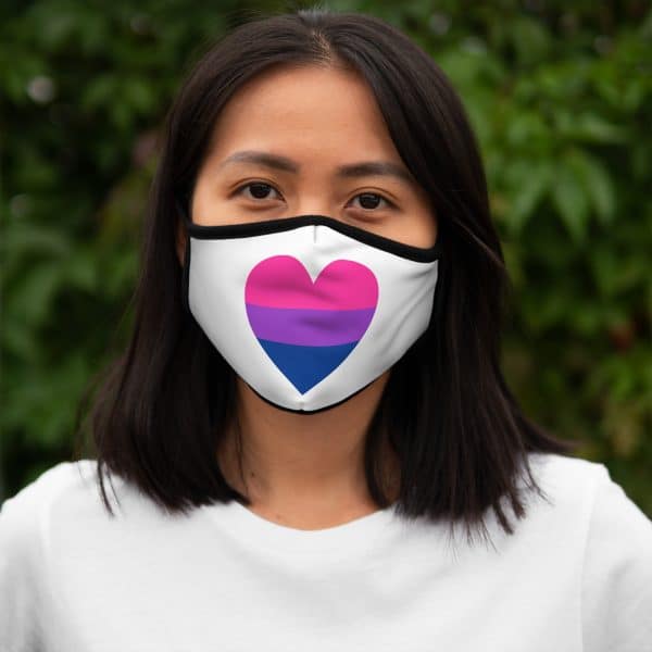 Bisexual Heart Fitted Polyester Face Mask - Image 6