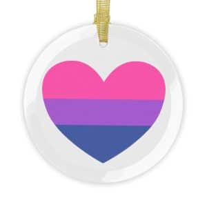 Bisexual Heart Glass Ornaments