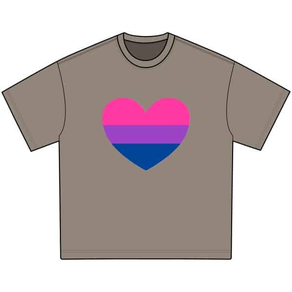 Bisexual Heart Men's Acid Washed Heavy Oversize Tee - Image 3