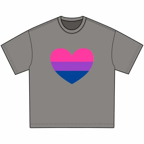 Bisexual Heart Men's Acid Washed Heavy Oversize Tee - Image 5