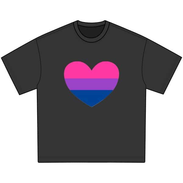 Bisexual Heart Men's Acid Washed Heavy Oversize Tee