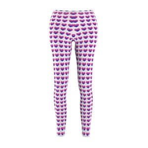 Bisexual Heart Women's Cut & Sew Casual Leggings (AOP)