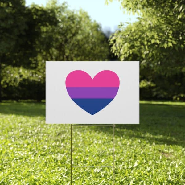 Bisexual Heart Plastic Yard Sign - Image 5