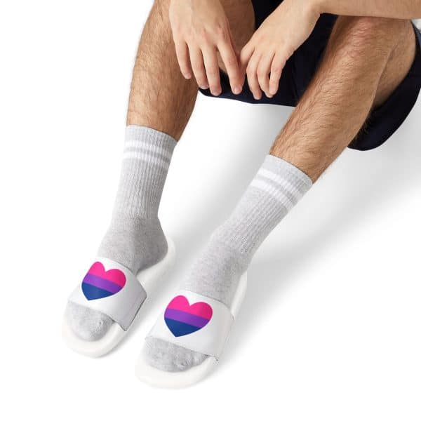 Bisexual Heart Men's Removable-Strap Sandals - Image 11