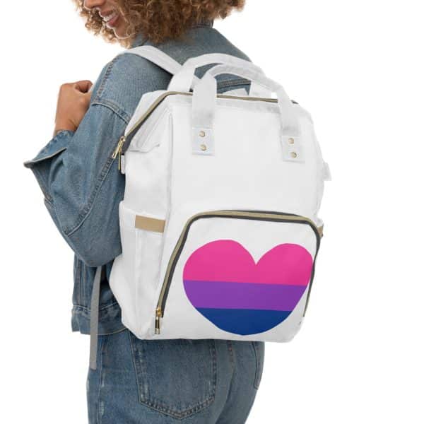Bisexual Heart Multifunctional Diaper Backpack - Image 6