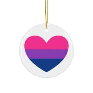 Bisexual Heart Ceramic Ornament, 4 Shapes