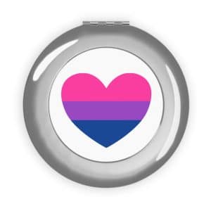 Bisexual Heart Compact Travel Mirror