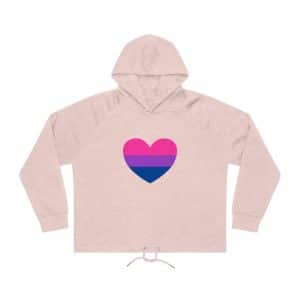 Bisexual Heart Women's Bower Cropped Hoodie Sweatshirt