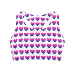 Bisexual Heart Girls' Swimsuit Crop Top (AOP)