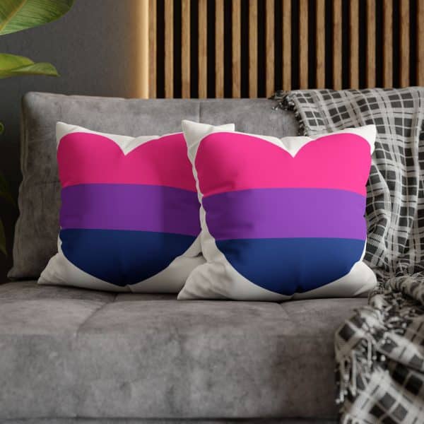 Bisexual Heart Faux Suede Square Pillowcase - Image 14