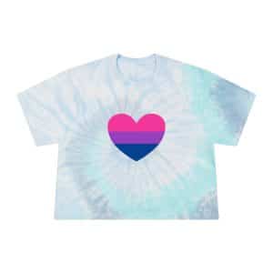 Bisexual Heart Women's Tie-Dye Crop Tee