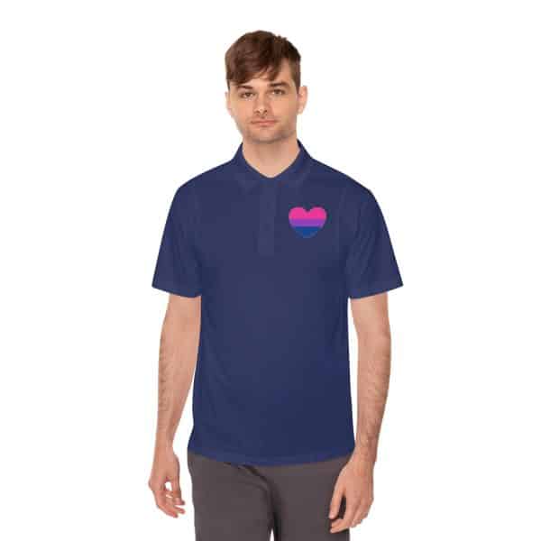Bisexual Heart Men's Sport Polo Shirt - Image 36