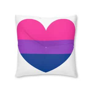 Bisexual Heart Tufted Floor Pillow, Square