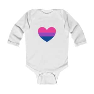 Bisexual Heart Infant Long Sleeve Bodysuit