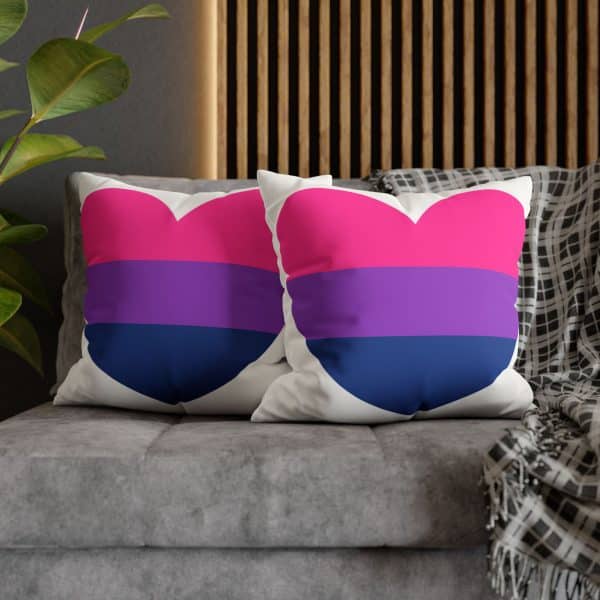 Bisexual Heart Faux Suede Square Pillowcase - Image 28